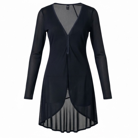 Windsor Y2K Women's Black Sheer Mesh Long Sleeve Top Sz Small Gothic Witchy - Picture 2 of 8